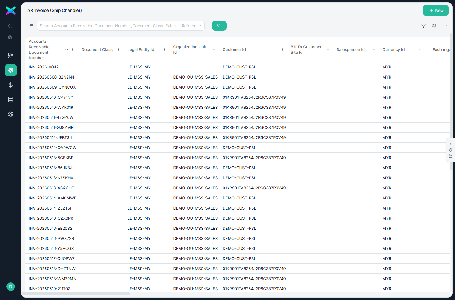 AR Invoice list